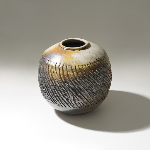Sculptural vase in glazed ceramic, 1970s