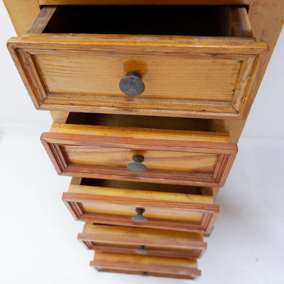 Image 1 of Apothecary cabinet on a solid pine pedestal - England, early 20th century