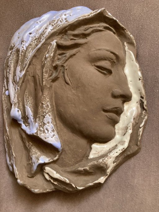 Majolica Ceramic Wall Relief Wall Mask