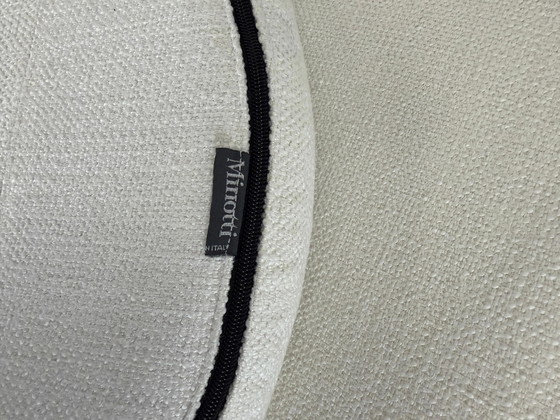 Image 1 of 4er Garnitur Minotti Mills Stuhl Stoff Weiß Italienischer Designstuhl