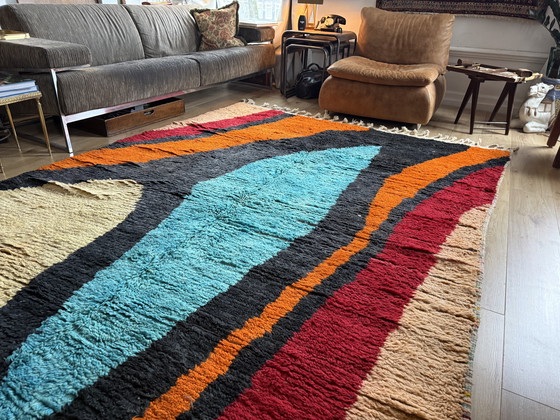 Image 1 of Tappeto postmoderno dal design astratto degli anni '80 – 332 × 205 cm – Marocco