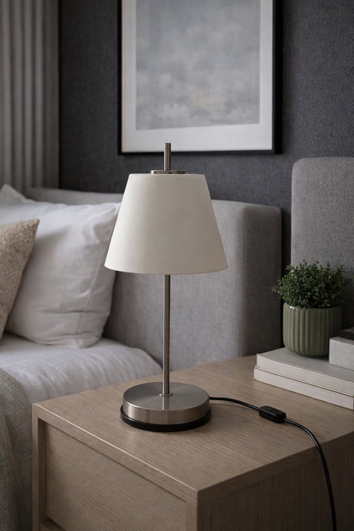 Scandinavian Design Chrome Dimmable Frosted Glass Table Lamp
