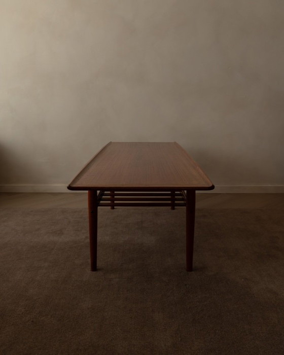 Image 1 of Danish teak coffee table by Grete Jalk with slatted frame, 1960s