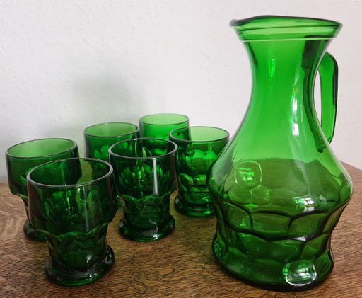Bormioli Italy juice jug with glasses