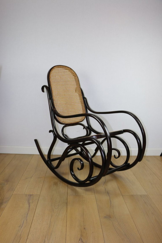 Image 1 of Rocking chair on runners, original brown, 1970s - very good condition