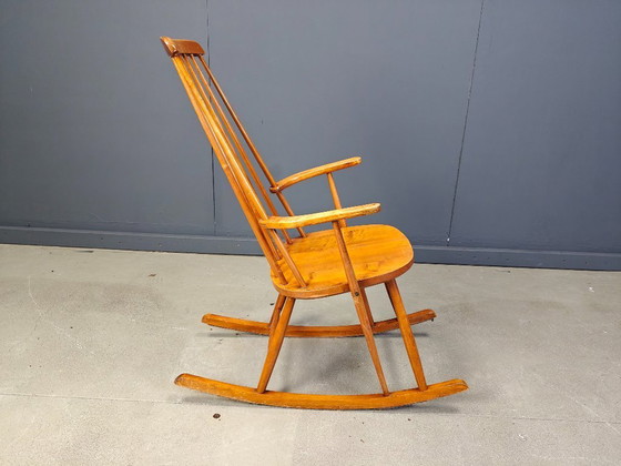 Image 1 of Sedia a dondolo scandinava di metà secolo, anni '60