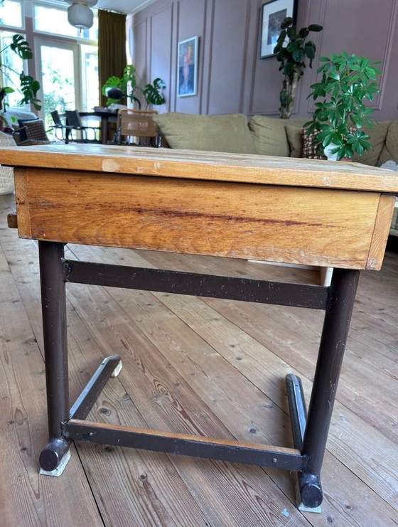 Bureau d'école industriel vintage, années 50/60 – Bureaux, Metal (photo 6 of 6)