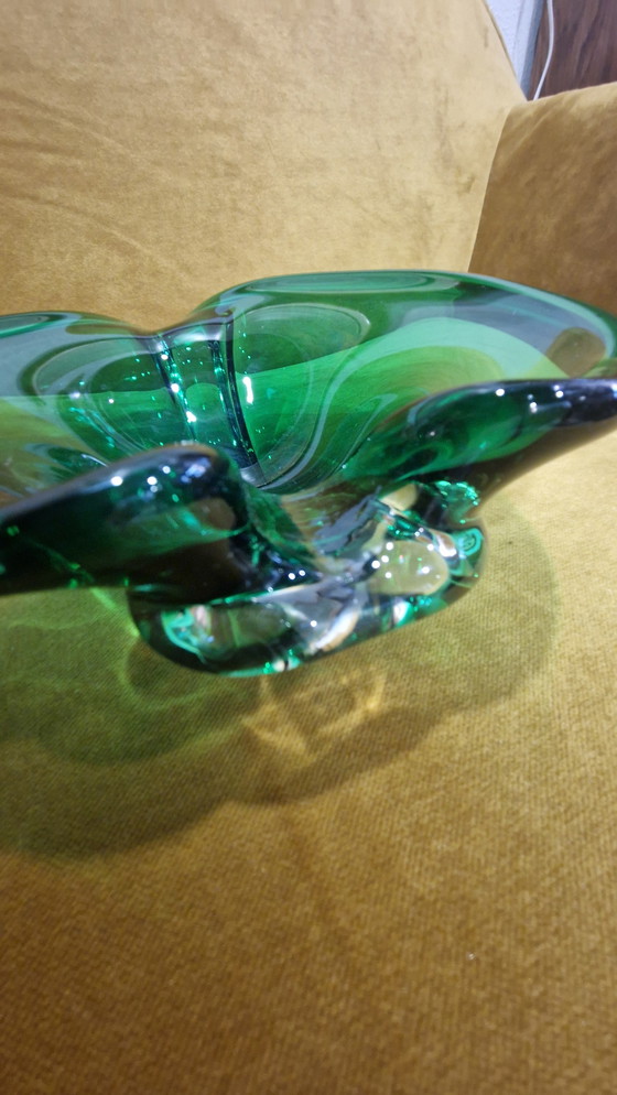 Image 1 of Beautiful green Murano glass bowl