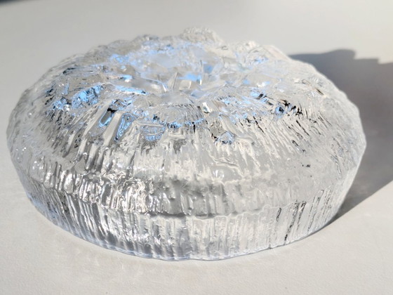 Image 1 of Vintage Iittala "Lunaria" brutalistische glazen kom van Tapio Wirkkala, Finland, jaren 1970 Design