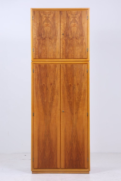 Beautiful vintage closet | Mid - Century linen cupboard | 60s wardrobe | with clothes rail & shelves #07-05