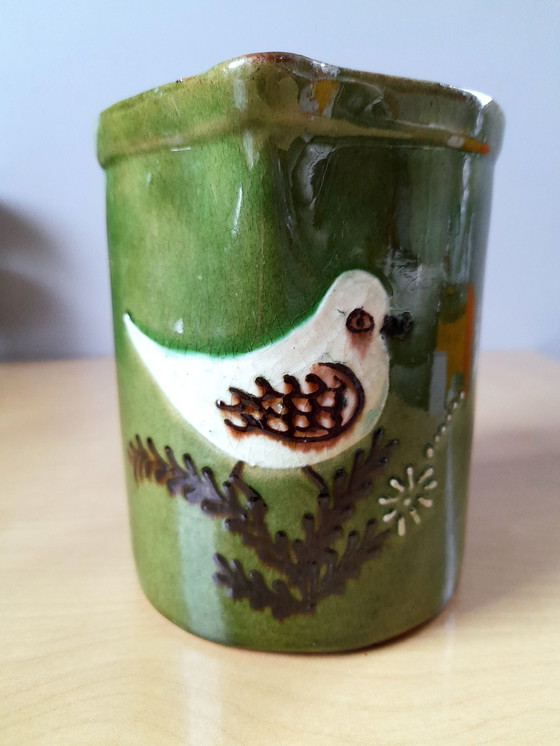 Image 1 of Pichet En Céramique À Décor D'Oiseau, 1960