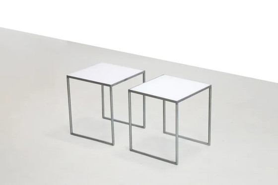 Table d'appoint vintage de design danois en chrome et plexiglas – Tables d'appoint, Metal (photo 4 of 6)