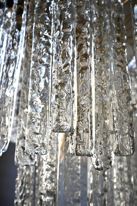 Italiaanse Kroonluchter In Murano Glas - Toni Zuccheri Venini – Hanglampen, Metal, Vintage (photo 3 of 15)
