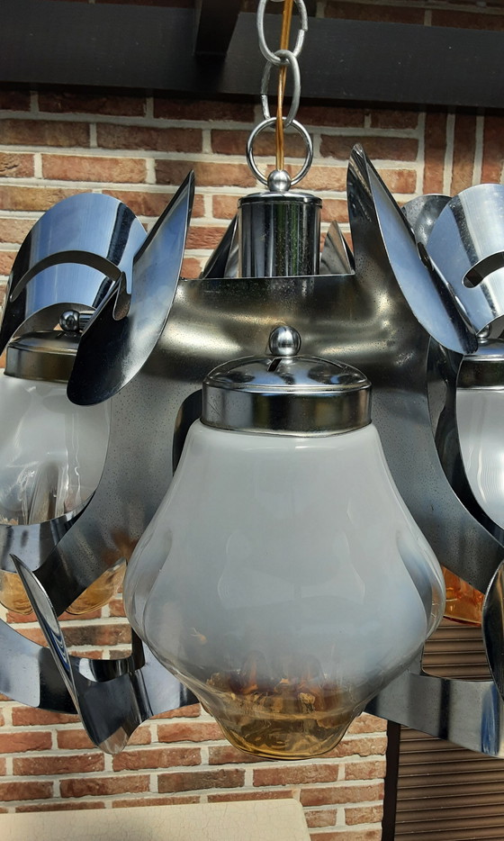 Image 1 of Mezzaga Murano hanglamp , 1970 , Carlo Nazon ontwerp , Italië