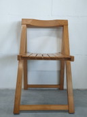 Set of 2 vintage 1960s Aldo Jacober Trieste (style) 'caned' wooden folding chairs.