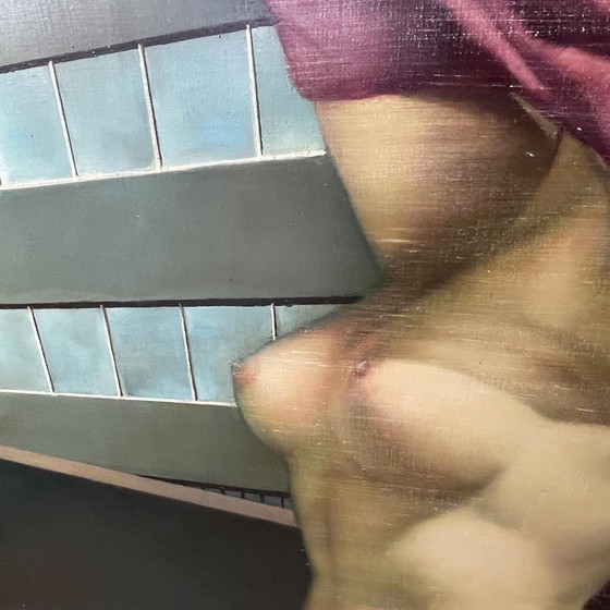 Erwin Mackowiak, Desnudo, Óleo sobre Lienzo, 1975 – Pinturas y dibujos, Wood, Canvas, Pop Art (photo 8 of 12)