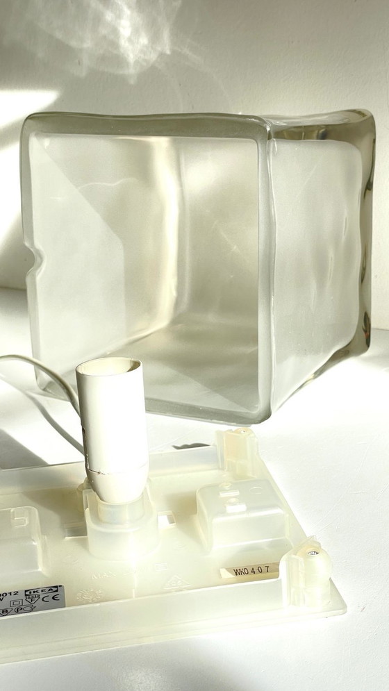 Image 1 of Ice Glass Lamp, Vintage Ikea