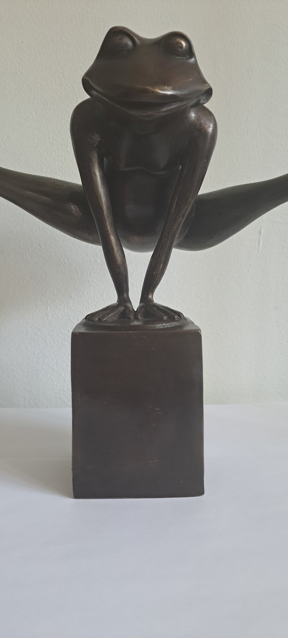 Image 1 of rana felice in un grande salto/rana grande salto bronzo