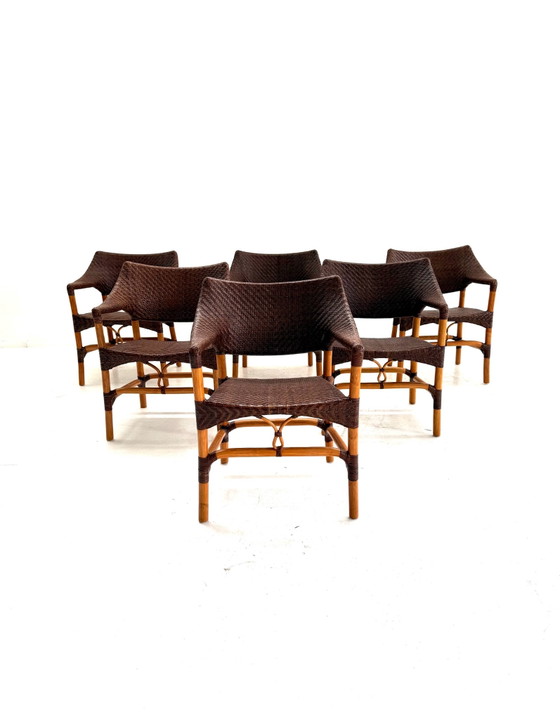 6x sedie da pranzo in rattan, Yuzuru Yamakawa anni '90 – Legno, Vimini (photo 3 of 12)