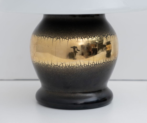 Image 1 of Paire de lampes de table champignon en verre de Murano italien, style moderne du milieu du siècle, années 1970