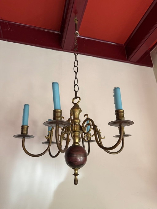 Dutch/Flemish globe chandelier with candles