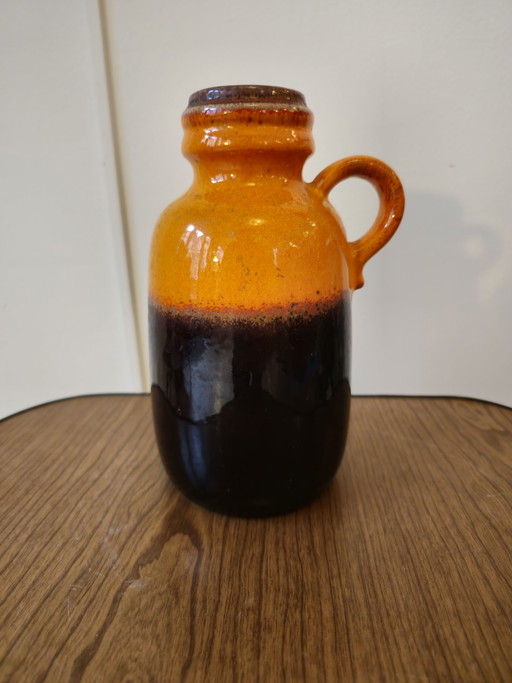 Vintage West Germany Ear Vase Vase Orange Brown