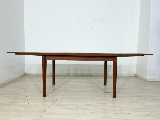 Teakhouten eettafel uit de jaren 60 / Eettafel in mid-century stijl / Vintage teakhouten eettafel