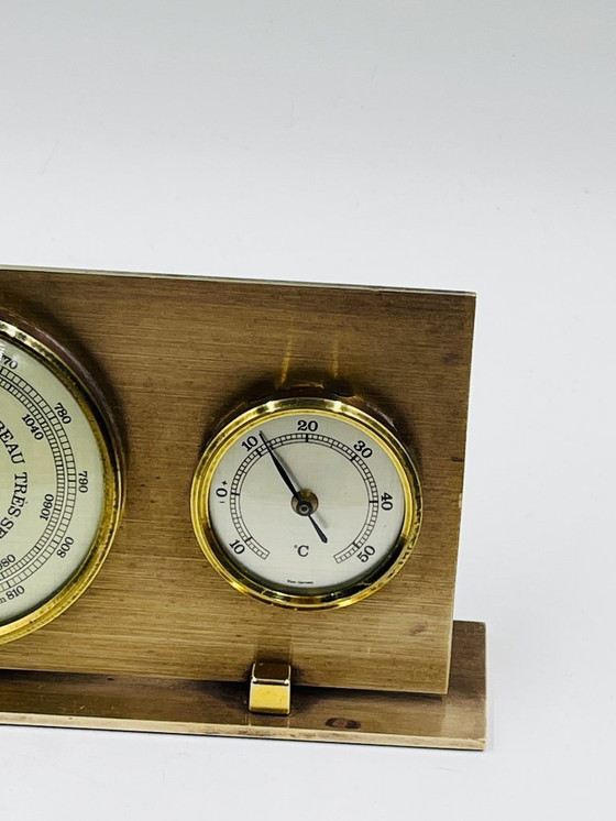 Image 1 of Vintage 1970s West Germany Weather Station – Brass Triptych