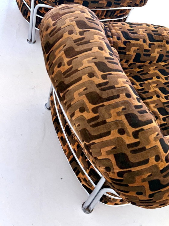 Image 1 of Vintage Italiaanse lounge stoelen met buisframe