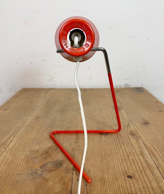 Image 1 of Lampada da tavolo rossa vintage di Josef Hurka per Drupol, anni '60