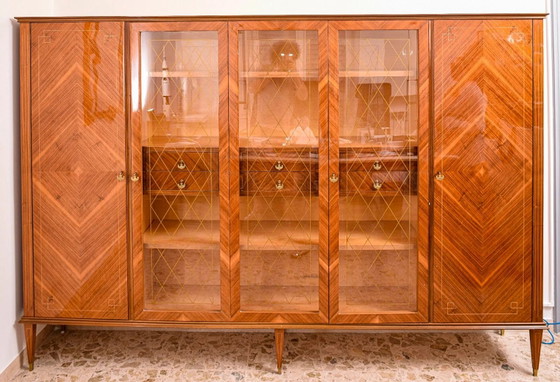 Libreria da Studio, Intarsi a Diamante, Stile Paolo Buffa, Italia 1950-60 – Librerie, Metallo (photo 6 of 16)