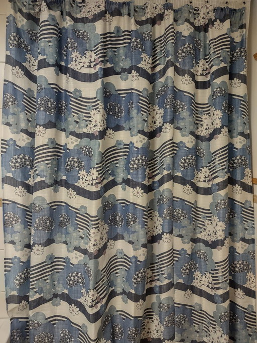 Grote vintage retro Japanse gordijnen uit de jaren 70