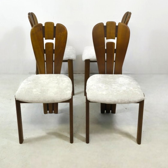 Image 1 of Set of 8 vintage dining chairs Japandi / mid-century 70's