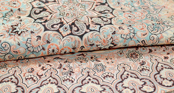 Image 1 of Oriental Handmade Tablecloth, Very Finely Crafted from Silk Threads, 100 x 100 cm