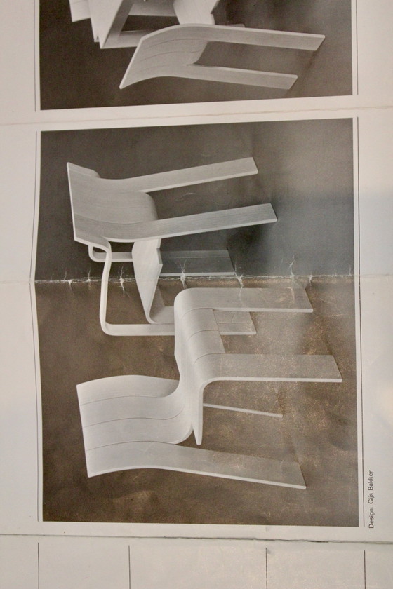 Set of four ‘Strip’ Dining Chairs with Armrests by Gijs Bakker for Castelijn (photo 13 of 14)