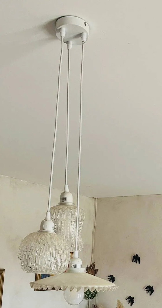 Suspension 3 globes vintage – Crystal, Glass, Art Deco (photo 7 of 7)