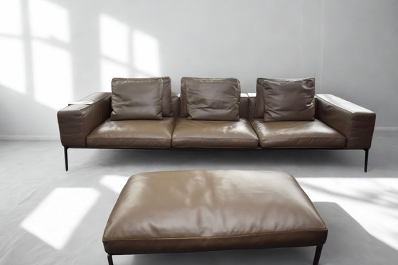 Image 1 of Exclusive Flexform Lifesteel design bench & footstool