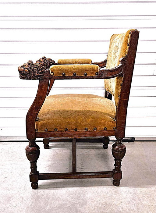 Grunderzeit Stuhl aus massivem Eichenholz