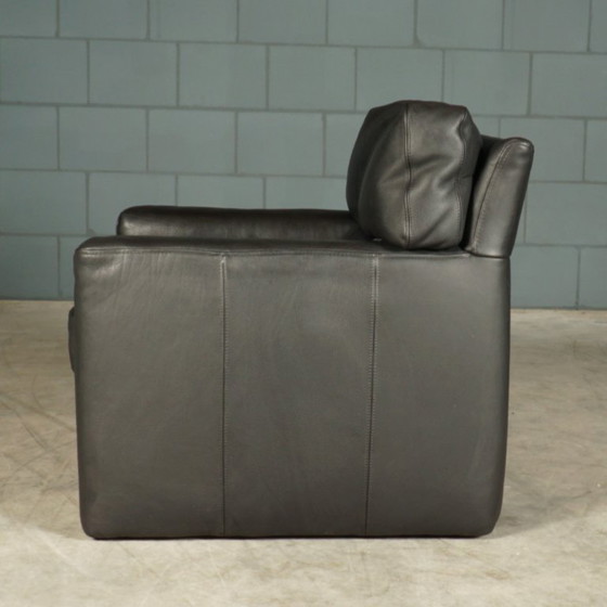 Image 1 of Zona de estar/conjunto de asientos de diseño – cuero negro – Brühl