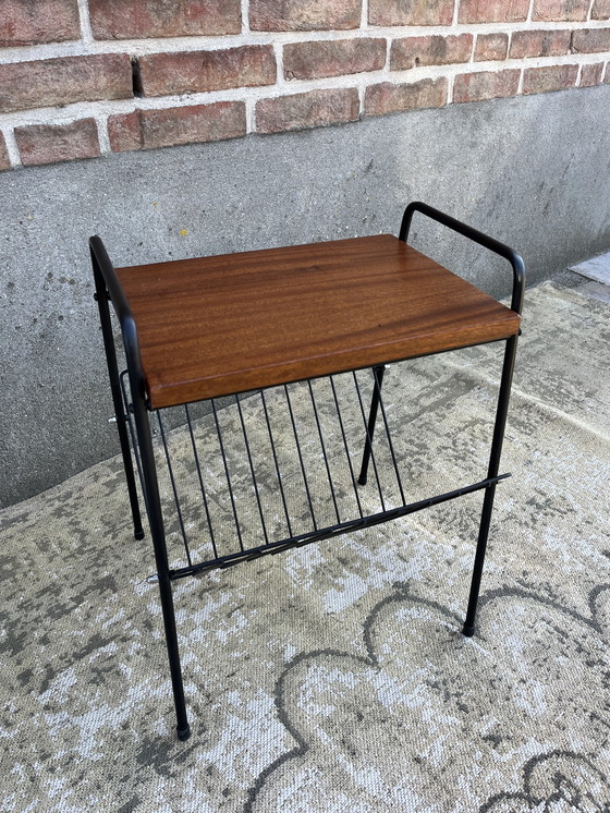 Image 1 of Table de lecture vintage avec plateau en teck