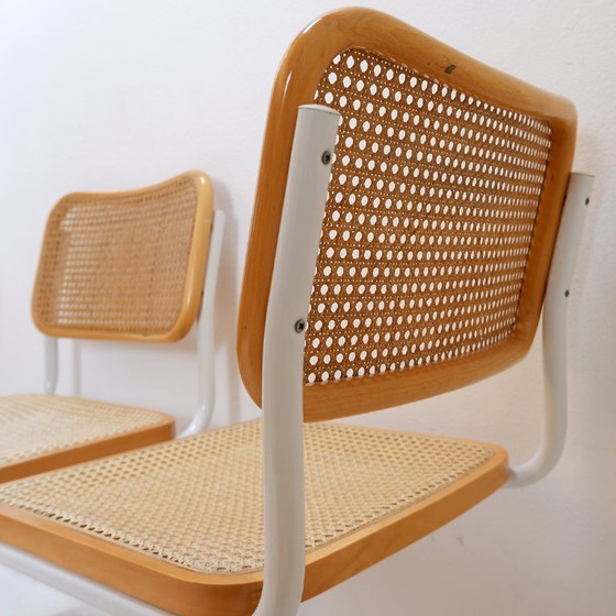 Image 1 of Satz von 4 italienischen Stühlen mit Kannelüren, Stil Mitte des Jahrhunderts, im Stil von Marcel Breuer