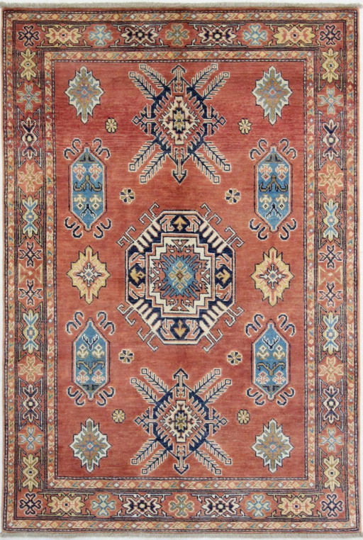 Alfombra Ziegler Kazak original anudada a mano, 185 x 122 cm, nueva y en excelente estado.