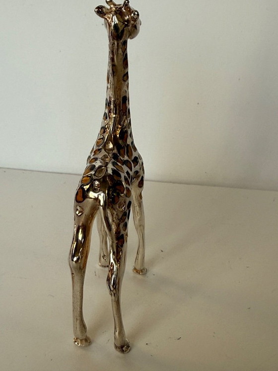 Image 1 of Giraffa in argento sterling smaltata Saturno