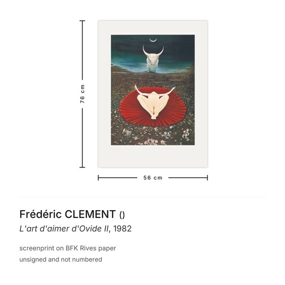 Image 1 of Frédéric CLEMENT El arte de amar de Ovidio II, serigrafía, 1982