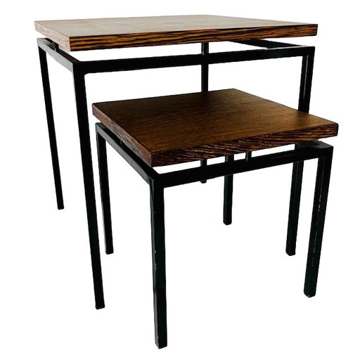 Ensemble de tables d'appoint en mimétisme Boco Utrecht Mid Century 1960s