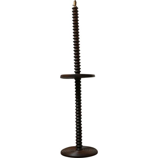 Vintage gedraaid houten Art Deco vloerlamp, Frankrijk 1940