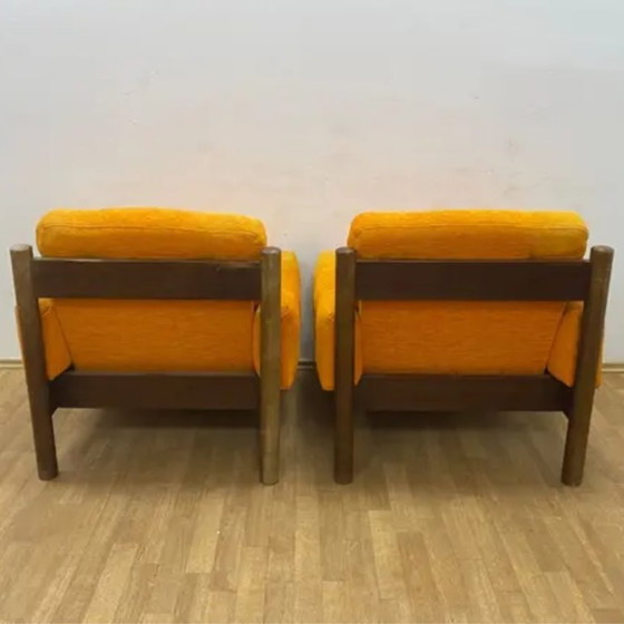 Image 1 of Mid-Century Retro Vintage Czech Seating Set (Armchairs & Sofa), 1970s