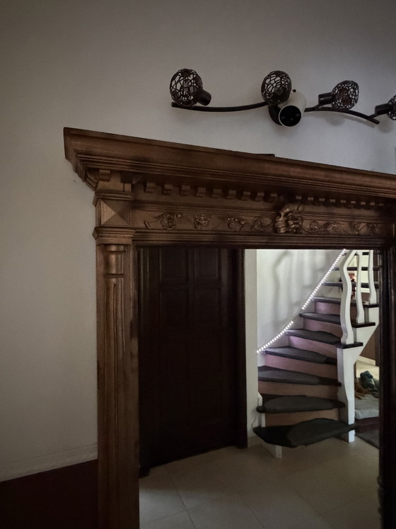 Image 1 of Specchio antico in legno massello – Cornice intagliata a mano – 195 × 110 cm