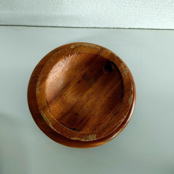 Image 1 of Vintage wooden 'Lotus Flower' appetizer server (appetizer dishes)