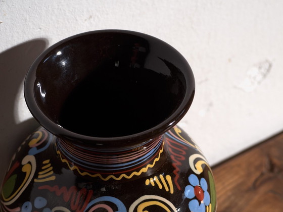 Vintage Glazed Ceramic Vase, Central Europe, circa 1950, Yellow (photo 3 of 6)
